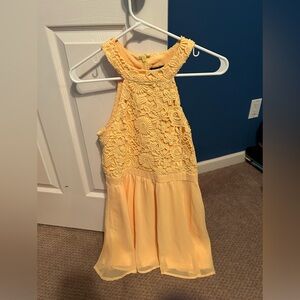 Short yellow embroidered dress